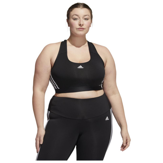 Adidas Γυναικείο μπουστάκι Power React Medium-Support 3-Stripes (Plus Size) Adidas Γυναικείο μπουστάκι Power React Medium-Support 3-Stripes (Plus Size)